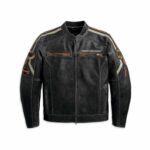 Mens Black Cowhide Vintage Boxford Harley Davidson Biker Leather Jacket 1