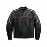 Mens Black Cowhide Vintage Boxford Harley Davidson Biker Leather Jacket 1