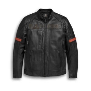 mens harley davidson vanocker triple vent system leather jacket 2 24 11zon