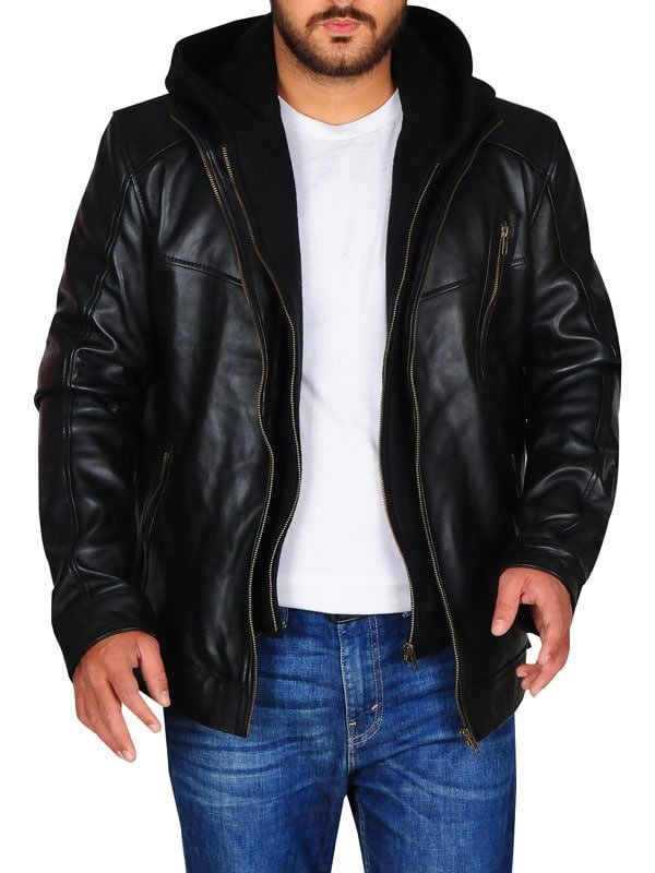 Black Hooded Leather Jacket worn by Jay Halstead in TV Series Chicago P.D Black Hooded Leather Jacket worn by Jay Halstead in TV Series Chicago P.D