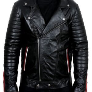 Blue Valentine Ryan Gosling Leather Biker Jacket Black 01