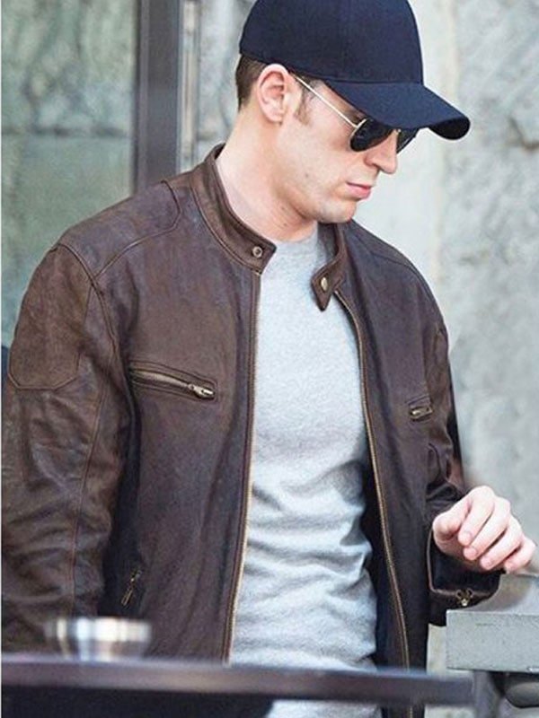 Captain America Civil War Chris Evans Brown Leather Jacket Captain America Civil War Chris Evans Brown Leather Jacket