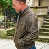 Distressed Brown Leather Jacket worn by Jason Beghe in Tv Series Chicago P.D