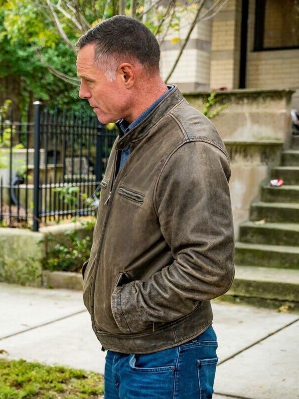 Distressed Brown Leather Jacket worn by Jason Beghe in Tv Series Chicago P.D Distressed Brown Leather Jacket worn by Jason Beghe in Tv Series Chicago P.D