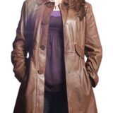 Doctor Who Catherine Tate Double Breasted Leather Coat