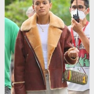 Gossip Girl Julien Calloway Shearling Leather Jacket