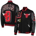 Men’s Black Varsity Jacket – Chicago Bulls Edition