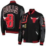 Men’s Black Varsity Jacket – Chicago Bulls Edition