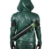 green arrow leather jacket with hoodie