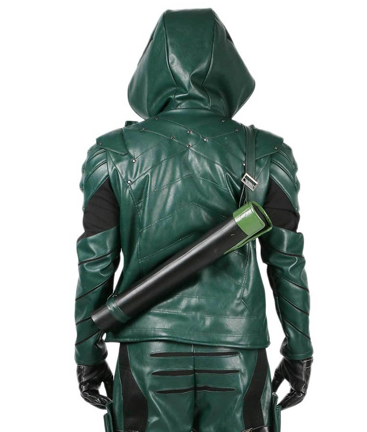 green arrow leather jacket with hoodie green arrow leather jacket with hoodie