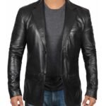Carter Men’s Lambskin Leather Blazer – Smart 2-Button Jacket | Mad Skinwear