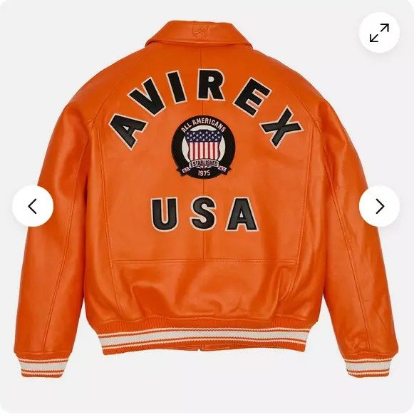 WhatsApp Image 2024 11 03 at 15.55.21 Avirex American Flight Jacket – 100% Leather, Bold Orange