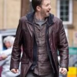 Men’s Mid-Length Leather Coat – Inspired by Chris Evans
