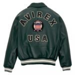 Green Leather Bomber Jacket | Aviation-Inspired Outerwear