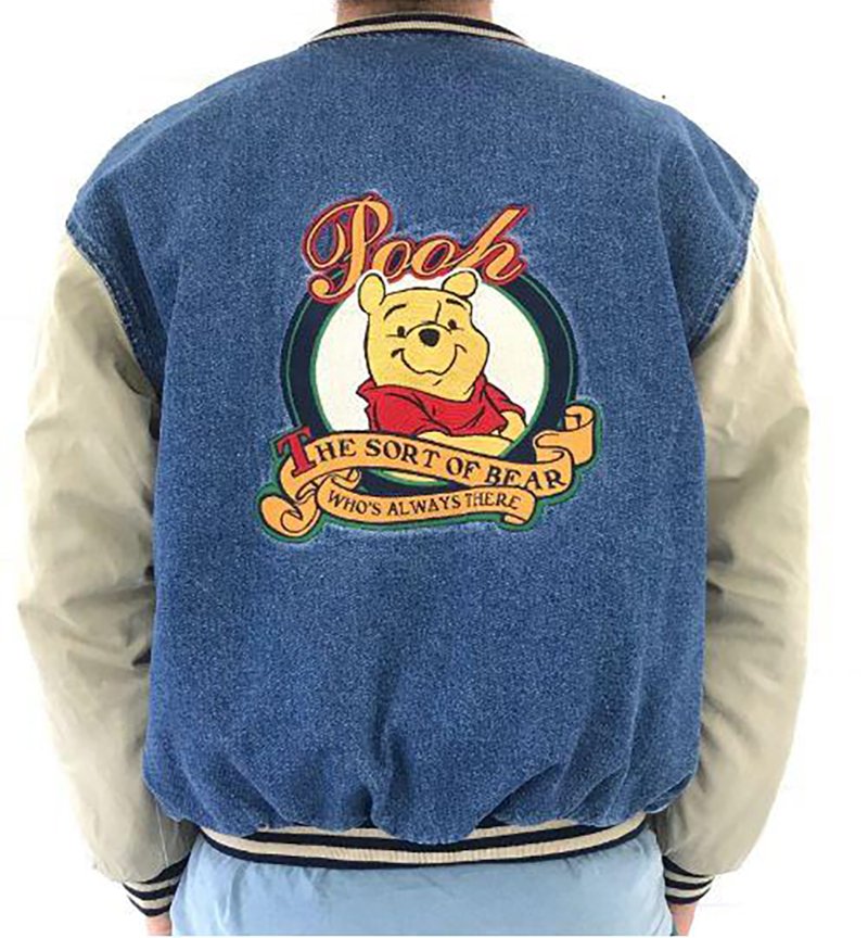 WhatsApp Image 2024 08 09 at 5.16.48 PM (1) Vintage 90s Winnie the Pooh Denim Varsity Jacket – Disney Loyal & True | Mad Skinwear