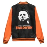 1978 Unisex Halloween Black Orange Satin Spooky Bomber Varsity Outerwear Jacket (1)