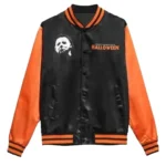 1978 Unisex Halloween Black Orange Satin Spooky Bomber Varsity Outerwear Jacket (2)