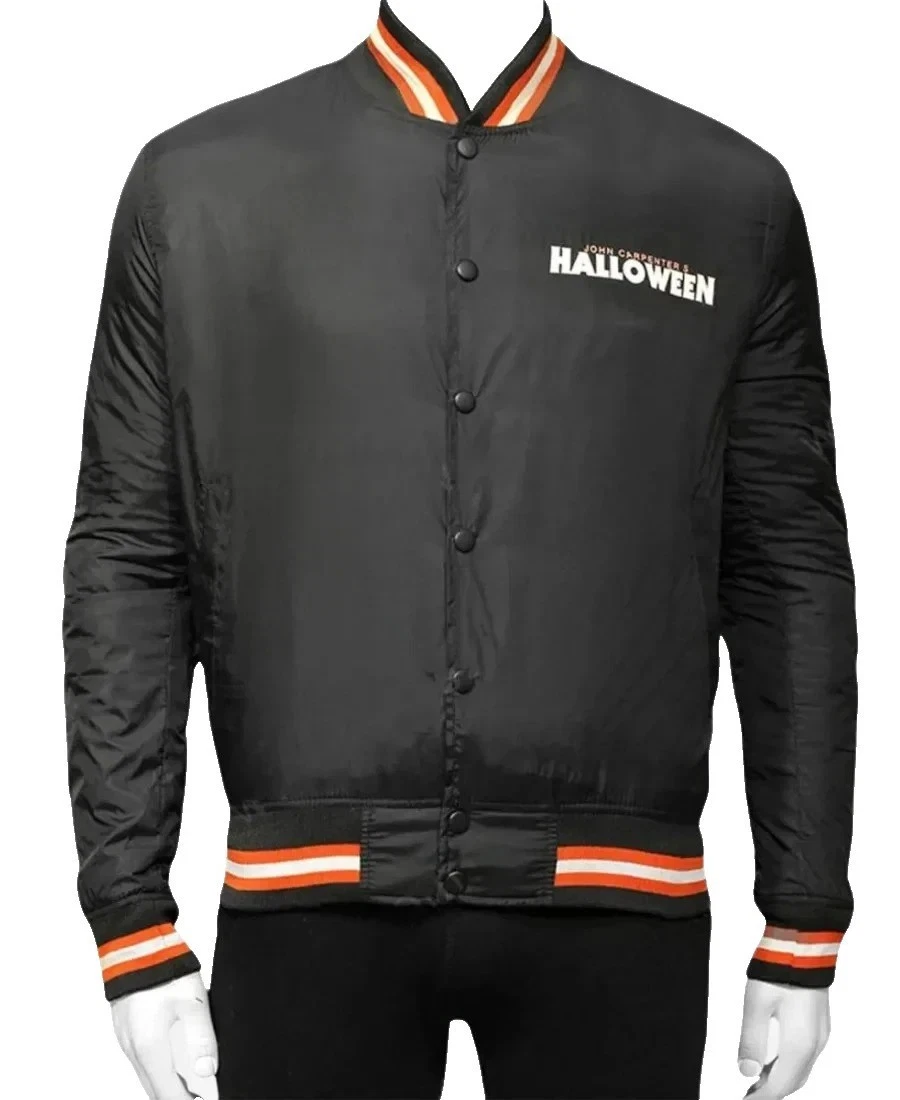 John Carpenter's Halloween Style 1978 Black Bomber Jacket (1) John Carpenter's Halloween Style 1978 Black Bomber Jacket (1)