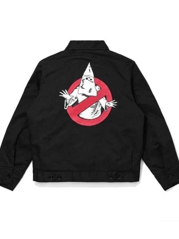 Klux Buster Black Cotton Jeans Full Zipper Bomber Jacket Embroidery Logo (2) Klux Buster Black Cotton Jeans Full Zipper Bomber Jacket Embroidery Logo (2)