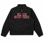 Klux Buster Black Cotton Jeans Full Zipper Bomber Jacket Embroidery Logo (3)
