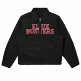 Klux Buster Black Cotton Jeans Full Zipper Bomber Jacket Embroidery Logo (3)