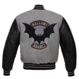 Letterman New Halloween Streetwear Gray Wool & Leather E Varsity Jacket