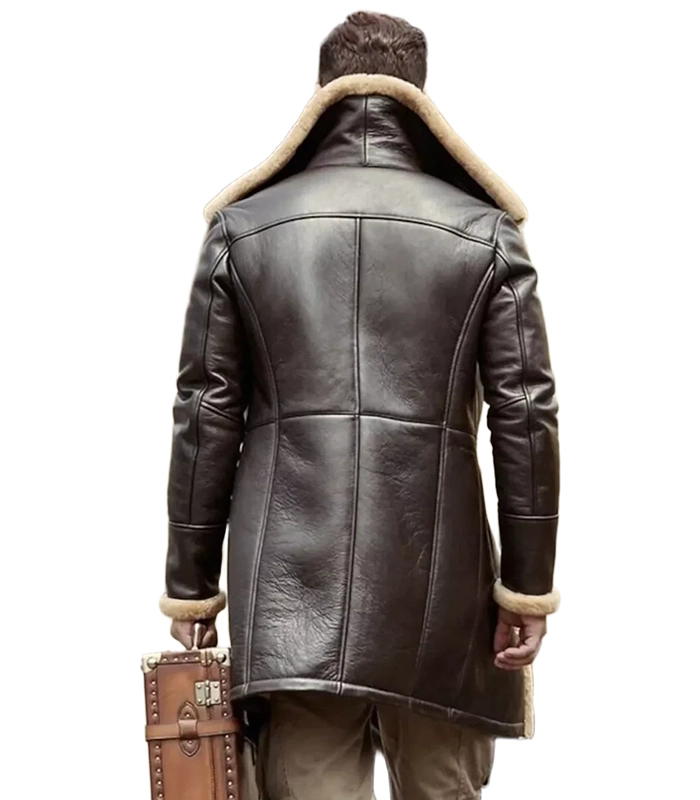 Sheepskin Leather Trench Coat Shearling Winter Sheepskin Leather Trench Coat Shearling Winter