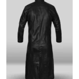 Avengers Nick Fury Trench Coat – Men’s Black Leather Costume Jacket Back side