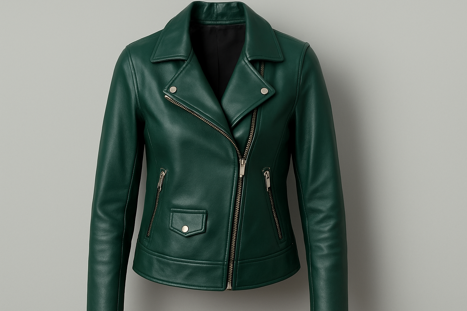 green leather jacket