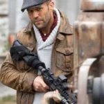 Men’s The Expendables 2 Film Jason Statham Real Leather Jacket – Beige