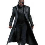 Nick Fury Black Leather Trench Coat for Men Avengers Costume Jacket