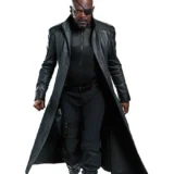 Nick Fury Black Leather Trench Coat for Men Avengers Costume Jacket