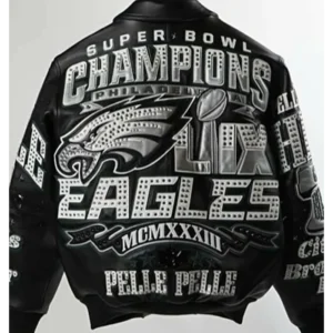 Pelle Pelle Super Bowl LIX Philadelphia Eagles Leather Jacket Back sides