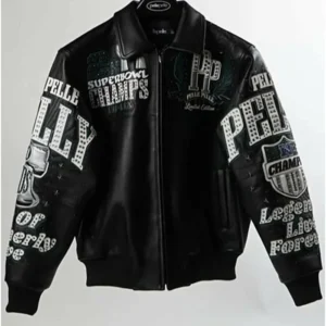 Pelle Pelle Super Bowl LIX Philadelphia Eagles Leather Jacket Front sides