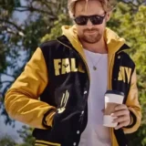 Ryan Gosling The Fall Guy Varsity Jacket – Black & Yellow Wool