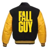 Ryan Gosling The Fall Guy Varsity Jacket – Black and Yellow Wool Back side