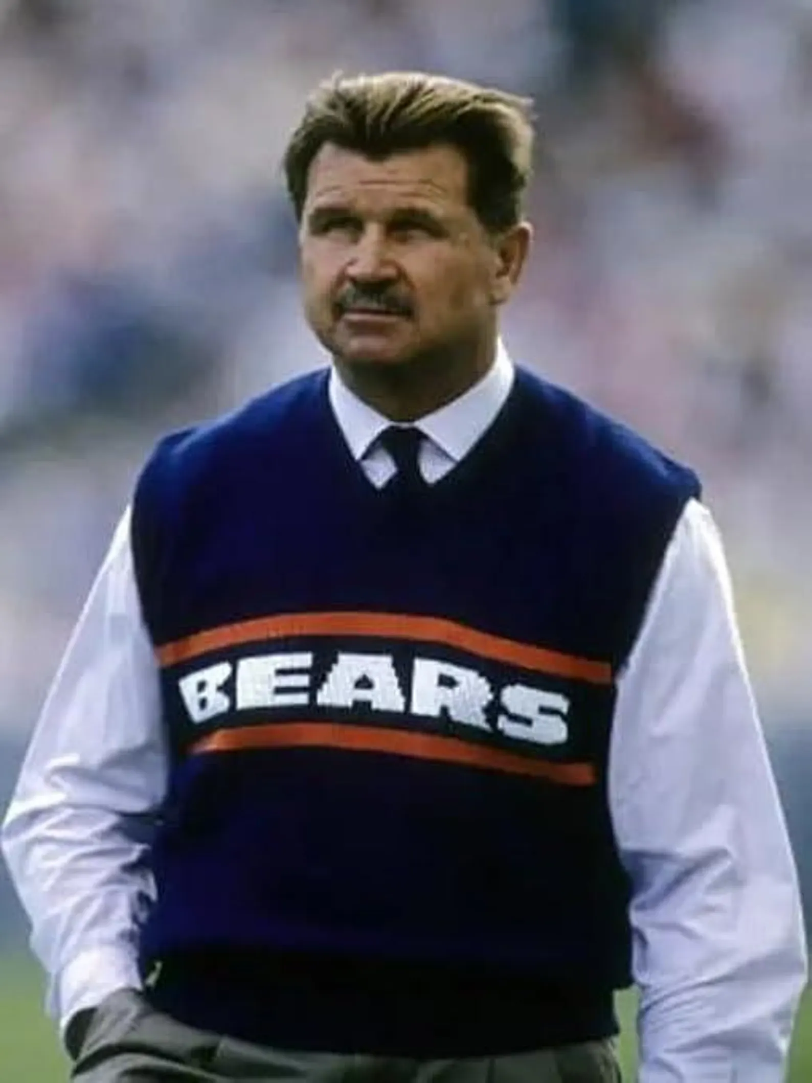Mike Ditka Chicago Wool Vest – Bears Embroidered Sleeveless Pullover pic Mike Ditka Chicago Wool Vest – Bears Embroidered Sleeveless Pullover pic