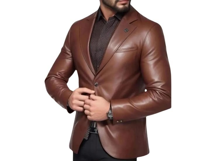 brown mens leather coat