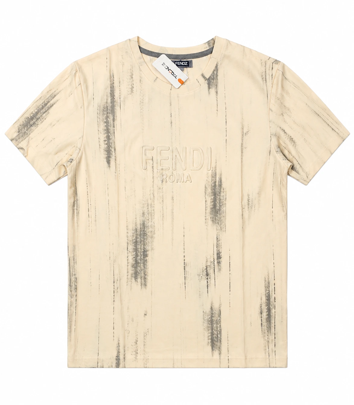 Fendi Men's Roma Embossed Brush-Stroke Graphic T-Shirt - Image 2