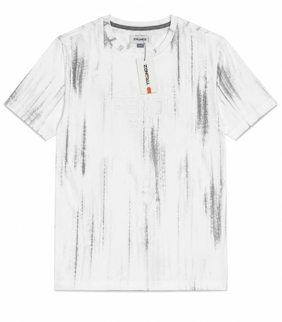 Fendi Men's Roma Embossed Brush-Stroke Graphic T-Shirt - Image 3