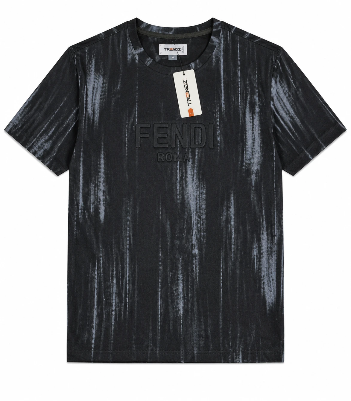Fendi Men's Roma Embossed Brush-Stroke Graphic T-Shirt - Image 4