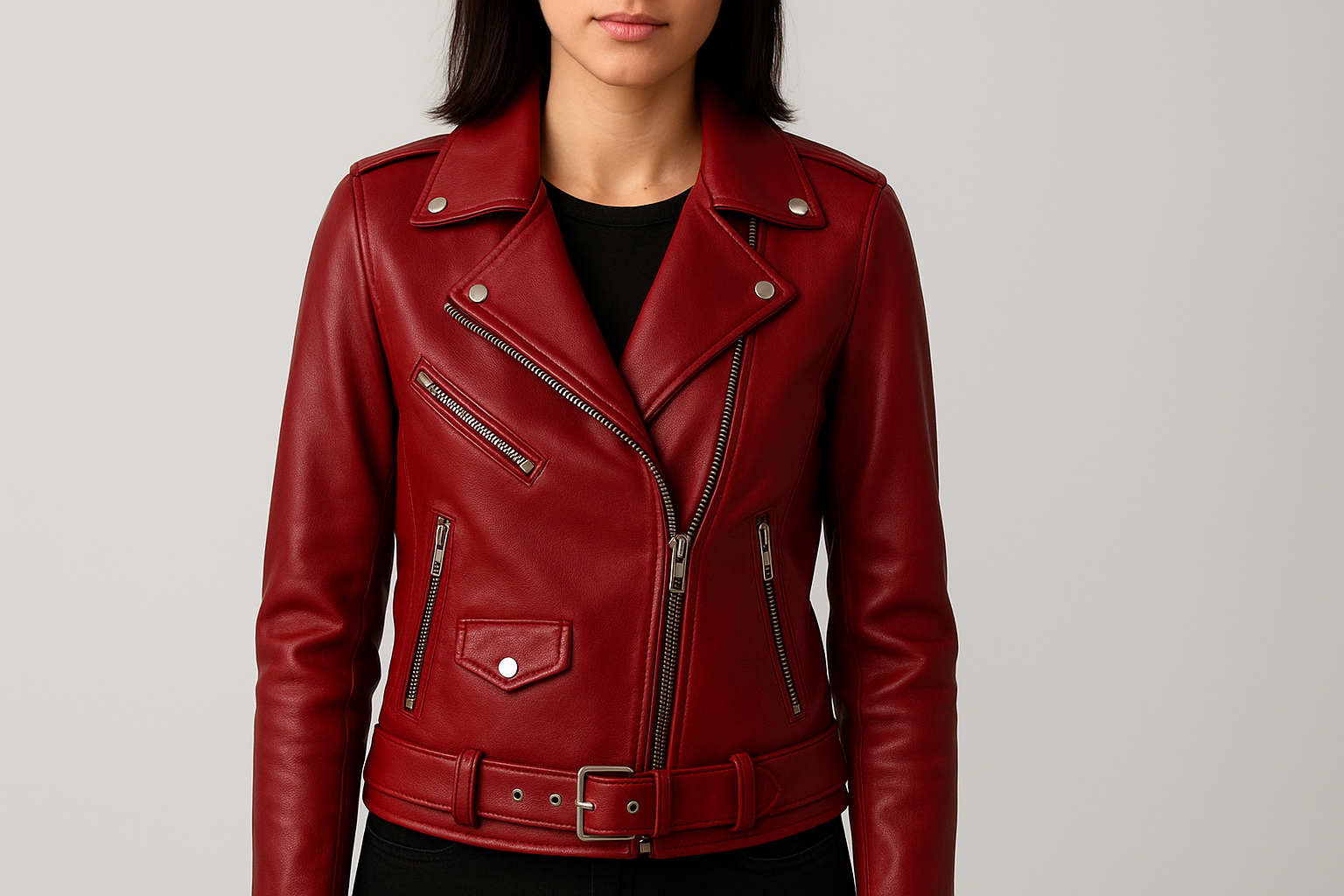 red leather jacket