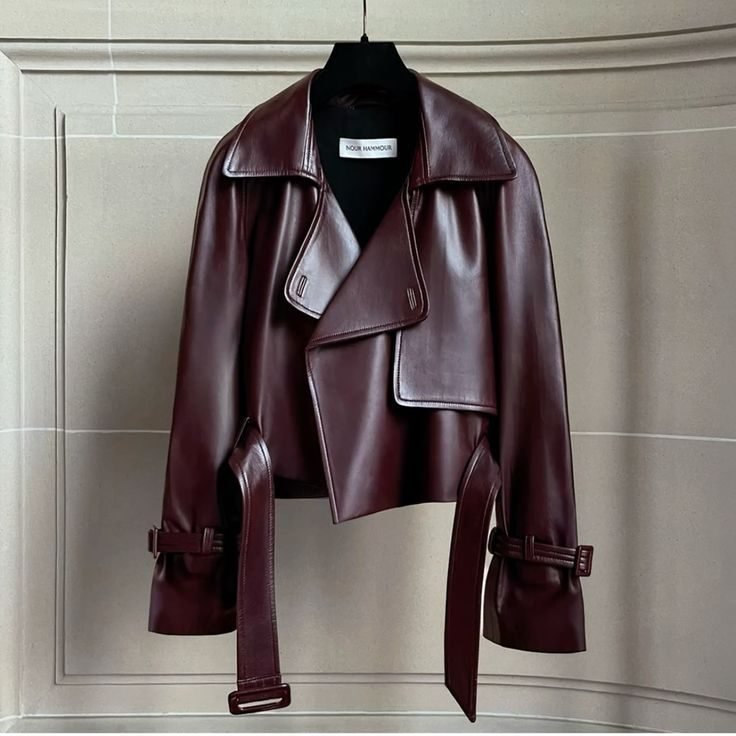 Stylish Burgundy Leather Jacket for Men & Women
