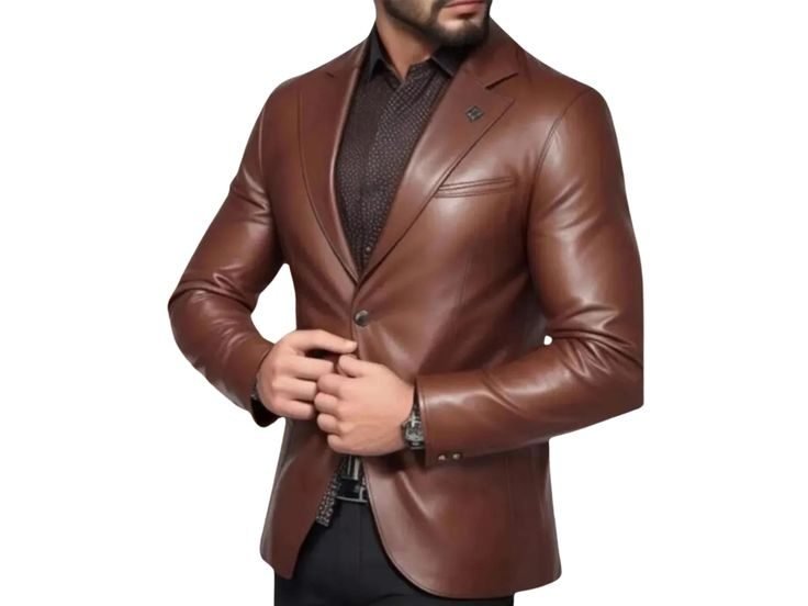 brown mens leather coat