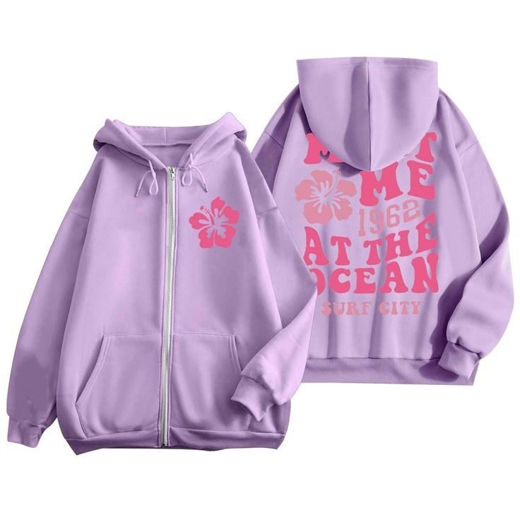 Pink Palm Puff Hoodie Purple | Stylish & Comfortable Streetwear